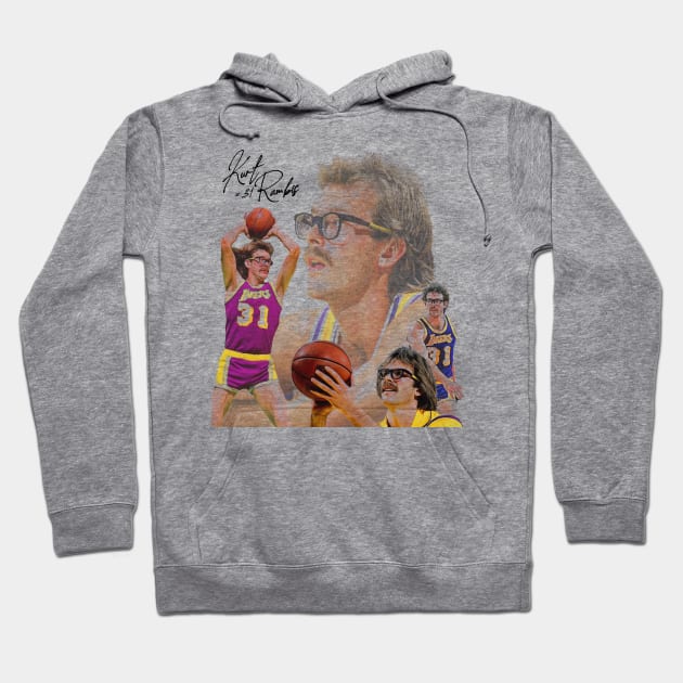 Kurt Rambis Vintage Style Basketball Hoodie by darklordpug